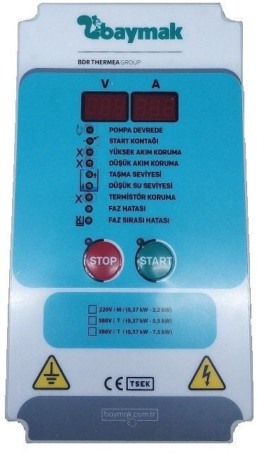 Baymak Mekanik Pano Trifaze Tek Pompa İçin (0,9-5,5 kW)
