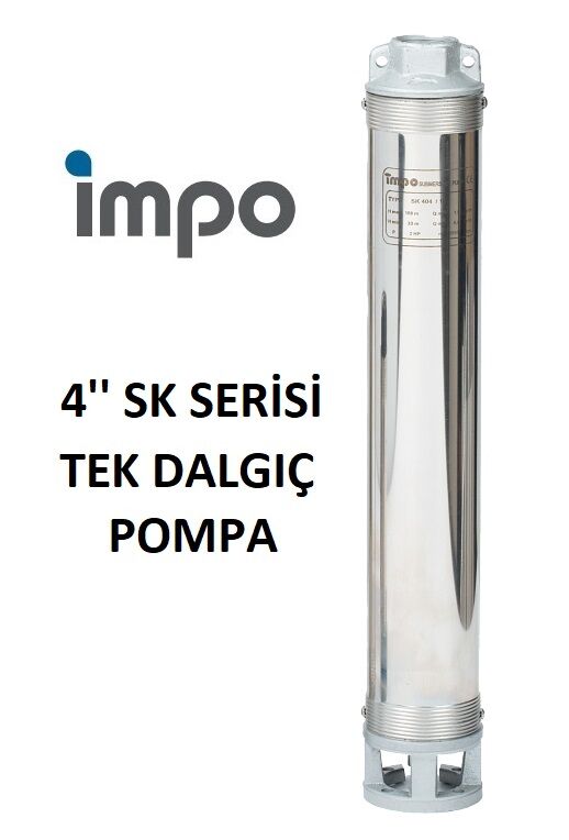 İmpo SK 407/16 - 4'' Tek Dalgıç Pompa 72 Mss - 2 HP (Krom Başlıklı)
