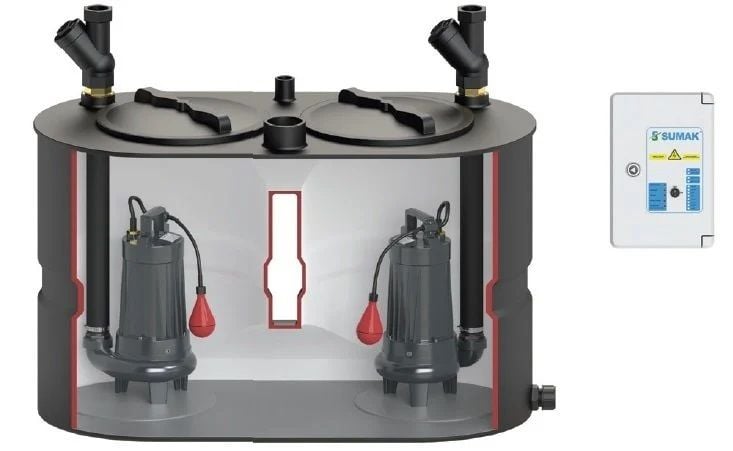 Sumak Smac 2200B  500 Lt Tanklı İki Pompalı Tahliye Ünitesi 380V