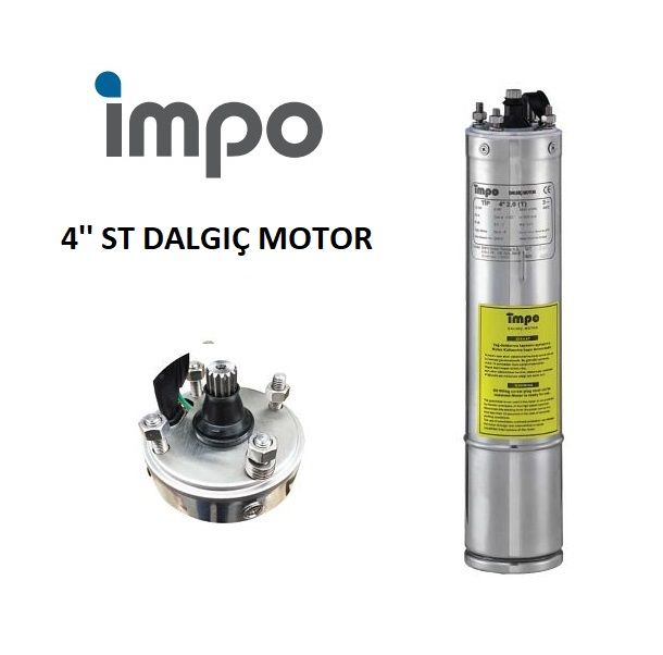 İmpo 4'' ST Dalgıç Pompa Motoru 1.5 HP 380V (Döküm Başlıklı)