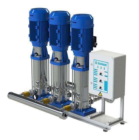 Sumak SHTP8 C 400/12 Üç Pom. Paslanmaz Hidrofor 3x4 HP 13 Kat 72 Daire - 380V