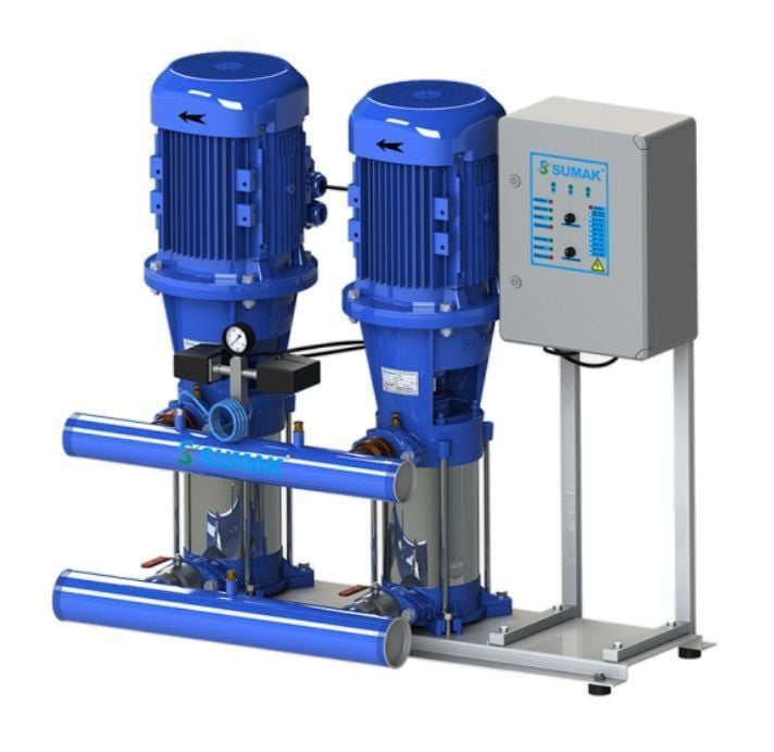 Sumak SHT24B750/5 İki Pom. Hidrofor 2x7.5 HP 11 Kat 96 Daire - 380V