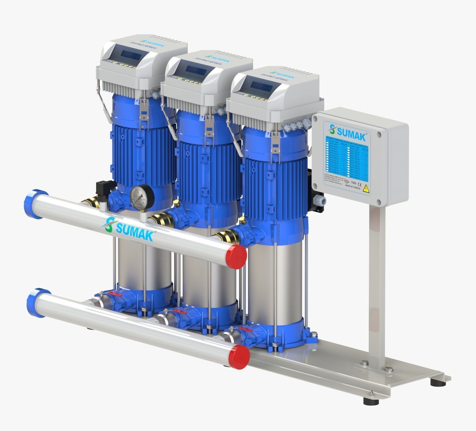 Sumak SHT 8C 400/10 FK Üç Pom. Frekans Kon. Hidrofor 3x4 HP 22 Kat 54 Daire - 380V