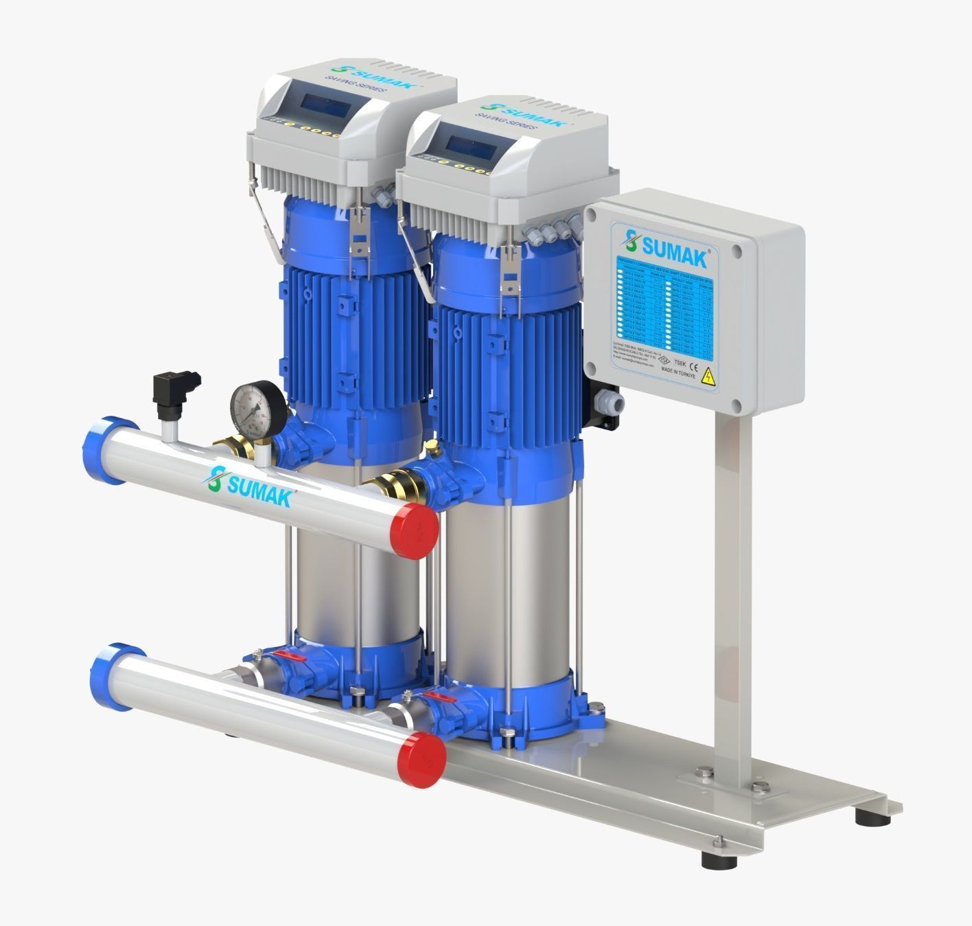 Sumak SHT 8B 400/10 FK İki Pom. Frekans Kon. Hidrofor 2x4 HP 14 Kat 52 Daire - 380V