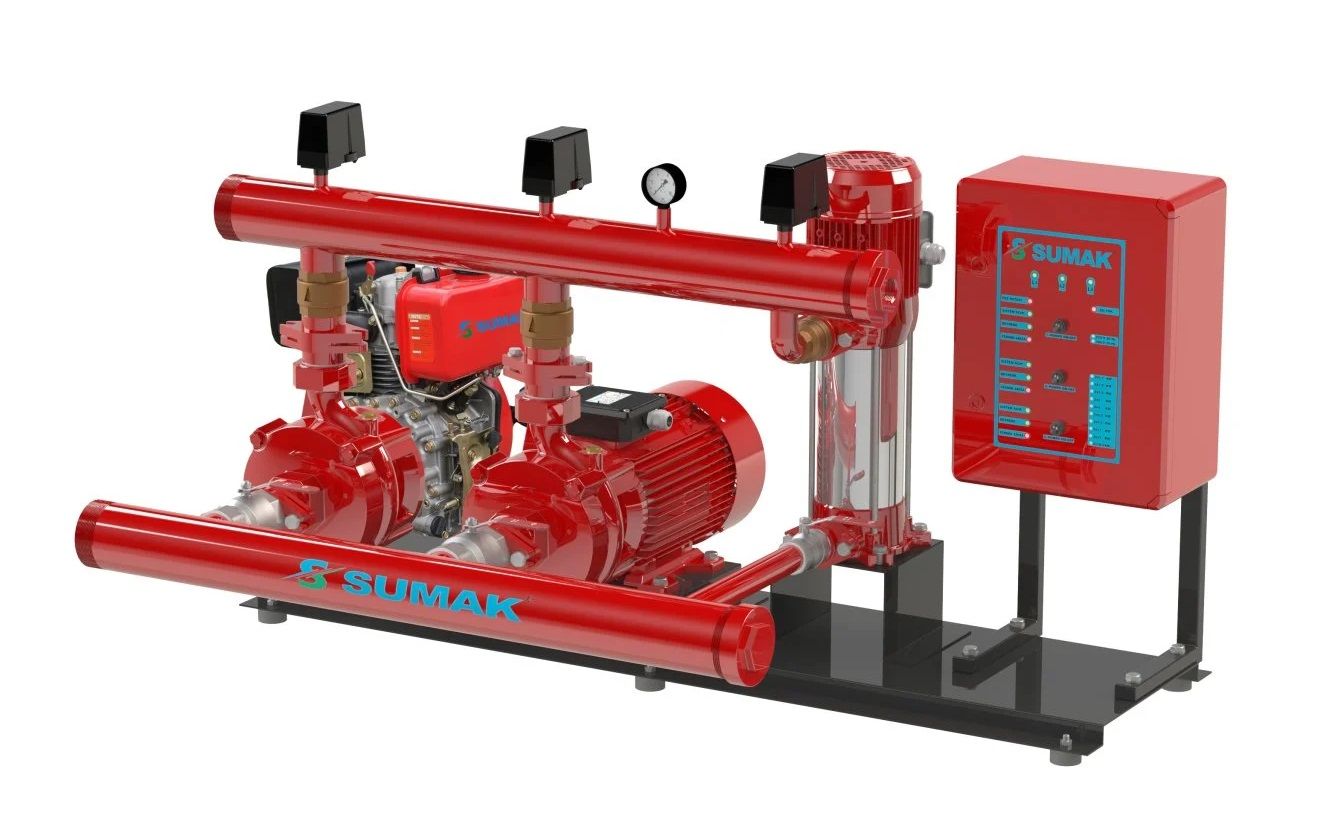 Sumak SMKT 750/2 EDJY Üç Pom. Yangın Hidroforu 2x7.5 HP 1x1.8 HP 380V